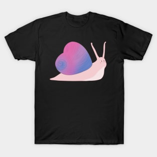 Bisexual Pride Love Heart Snail T-Shirt